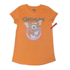 GREMLINS “DO NOT FEED AFTER MIDNIGHT” GRAPHIC T-SHIRT - ORANGE SIZE LARGE(NEW)